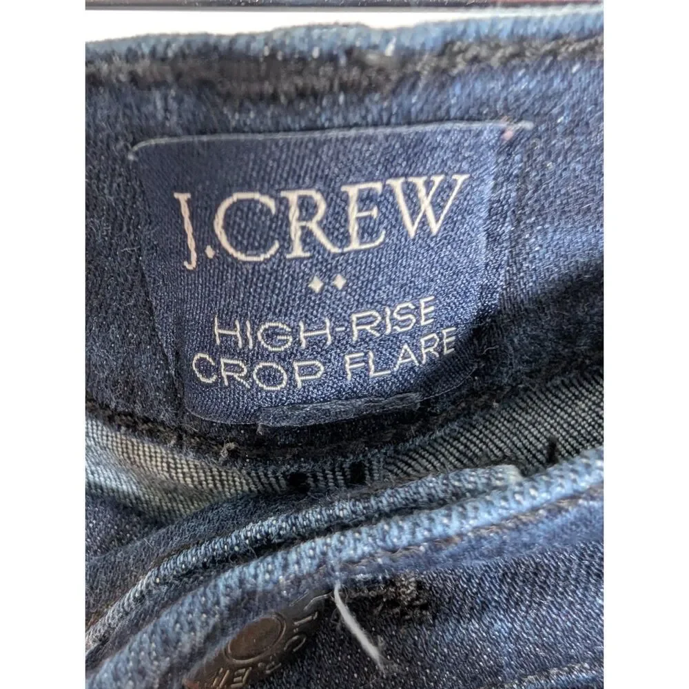 J. Crew High-Rise Flare Crop Jeans Signature Stretch Denim Size 27
